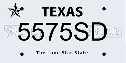 5575SD Texas License Plate