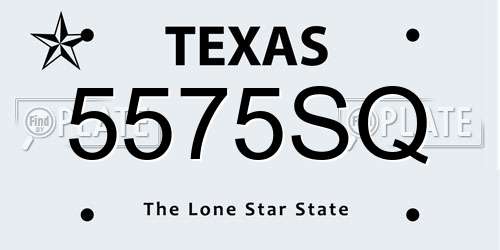 5575SQ Texas License Plate