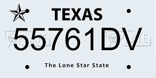 55761DV Texas License Plate