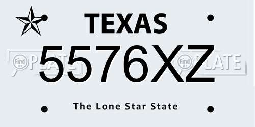 5576XZ Texas License Plate