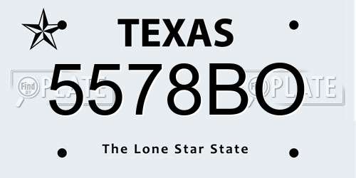 5578BO Texas License Plate
