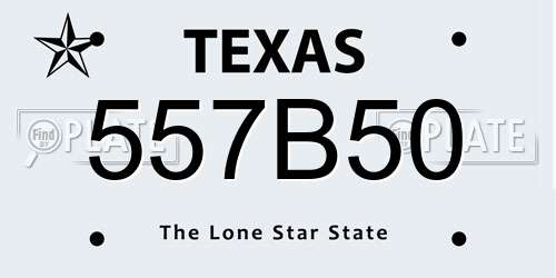 557B50 Texas License Plate