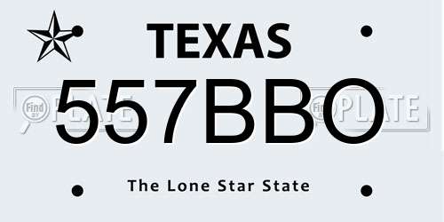 557BBO Texas License Plate