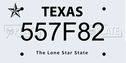 557F82 Texas License Plate