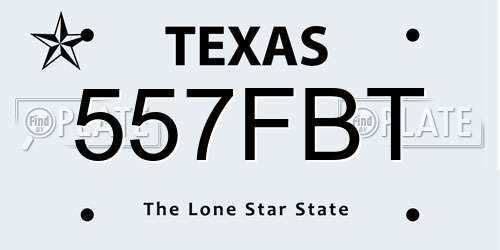 557FBT Texas License Plate