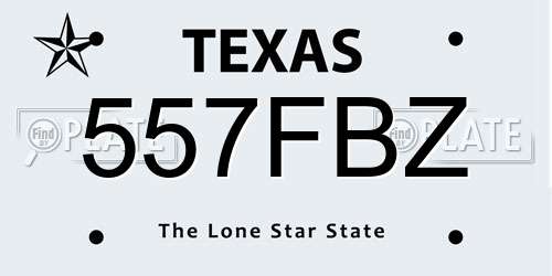 557FBZ Texas License Plate