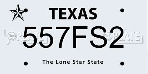 557FS2 Texas License Plate