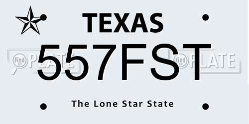 557FST Texas License Plate