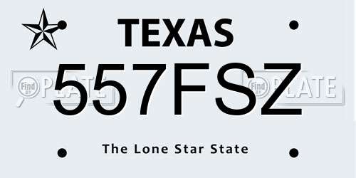 557FSZ Texas License Plate