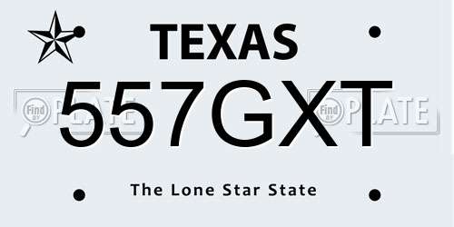 557GXT Texas License Plate