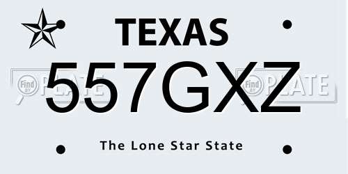 557GXZ Texas License Plate