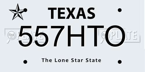 557HTO Texas License Plate