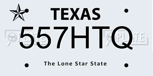 557HTQ Texas License Plate