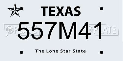 557M41 Texas License Plate