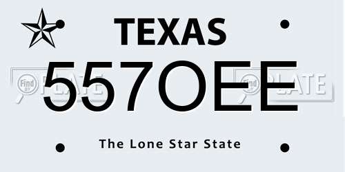 557OEE Texas License Plate
