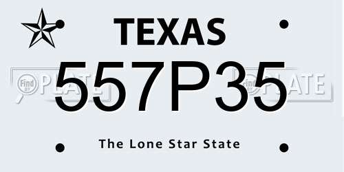 557P35 Texas License Plate