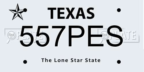 557PES Texas License Plate