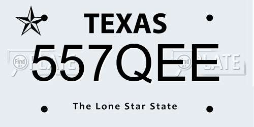 557QEE Texas License Plate