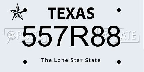 557R88 Texas License Plate