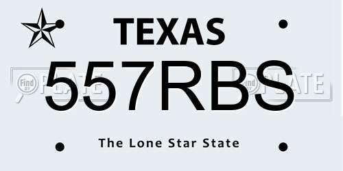 557RBS Texas License Plate