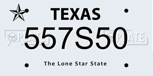 557S50 Texas License Plate