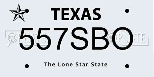 557SBO Texas License Plate