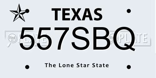 557SBQ Texas License Plate