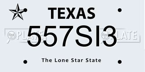 557SI3 Texas License Plate