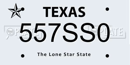 557SS0 Texas License Plate
