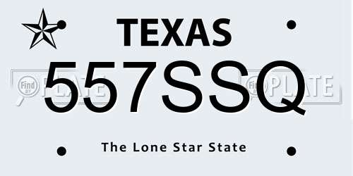 557SSQ Texas License Plate