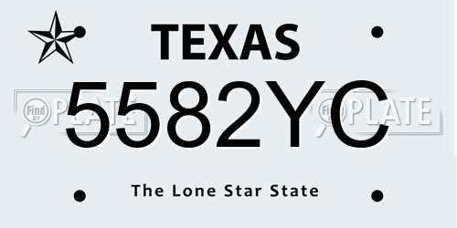 5582YC Texas License Plate