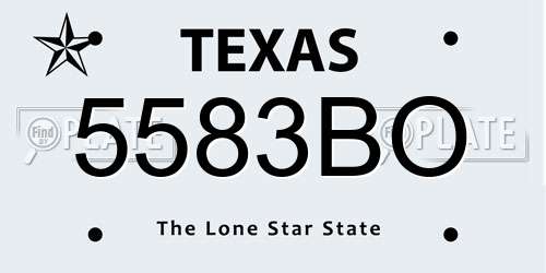 5583BO Texas License Plate