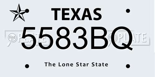 5583BQ Texas License Plate