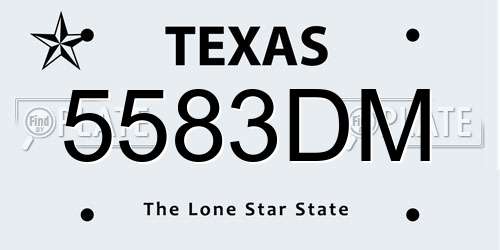5583DM Texas License Plate