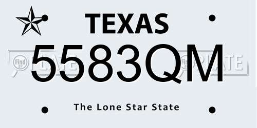 5583QM Texas License Plate