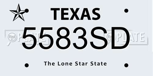 5583SD Texas License Plate