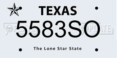 5583SO Texas License Plate