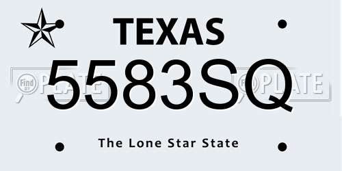 5583SQ Texas License Plate