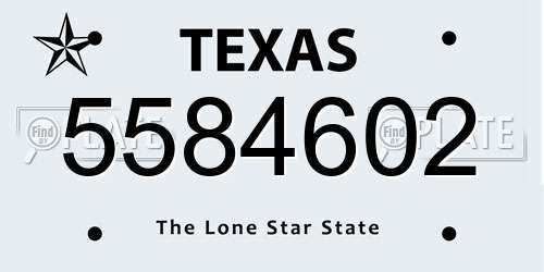 5584602 Texas License Plate