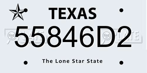 55846D2 Texas License Plate