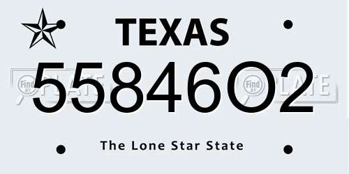 55846O2 Texas License Plate