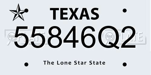 55846Q2 Texas License Plate