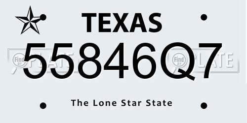 55846Q7 Texas License Plate