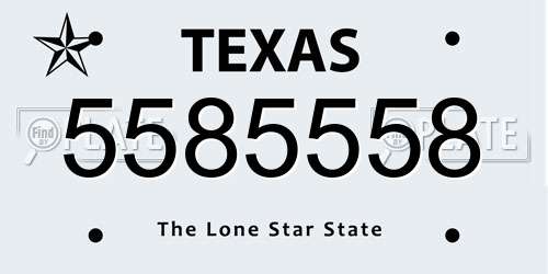 5585558 Texas License Plate