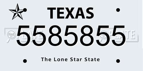5585855 Texas License Plate