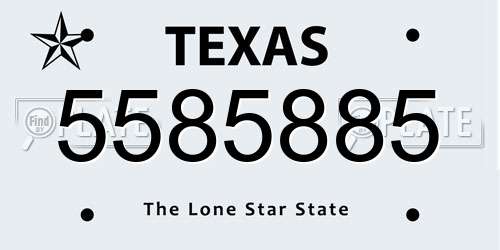 5585885 Texas License Plate