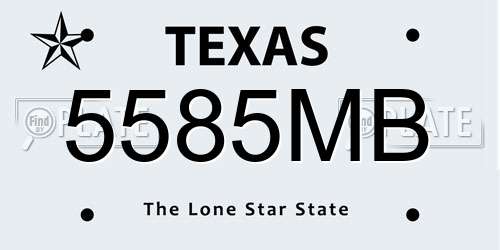 5585MB Texas License Plate