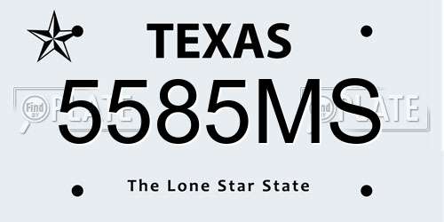 5585MS Texas License Plate