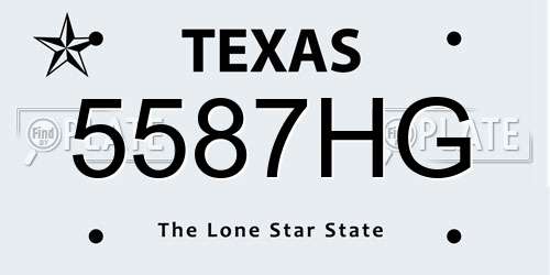 5587HG Texas License Plate