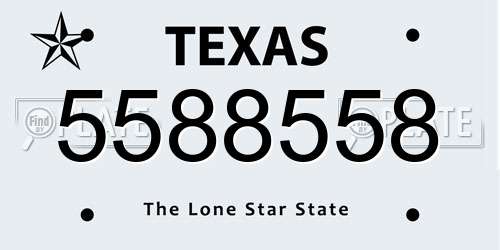 5588558 Texas License Plate